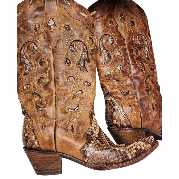 Corral Python Womens Vintage Cowboy Boots Size 9 - Picture 5 of 13